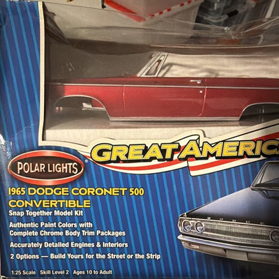 #ad Polar Lights 1965 Dodge Cornett 500 Convertible Snap Model Kit $50.00