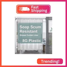 AmazerBath Plastic Shower Curtain 84 Inches Long, 72 x 84 Clear Weighted Extra L