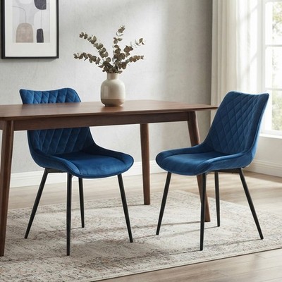 Elegante Esszimmerstühle blau Samt 2er Set - Komfort trifft modernes Design