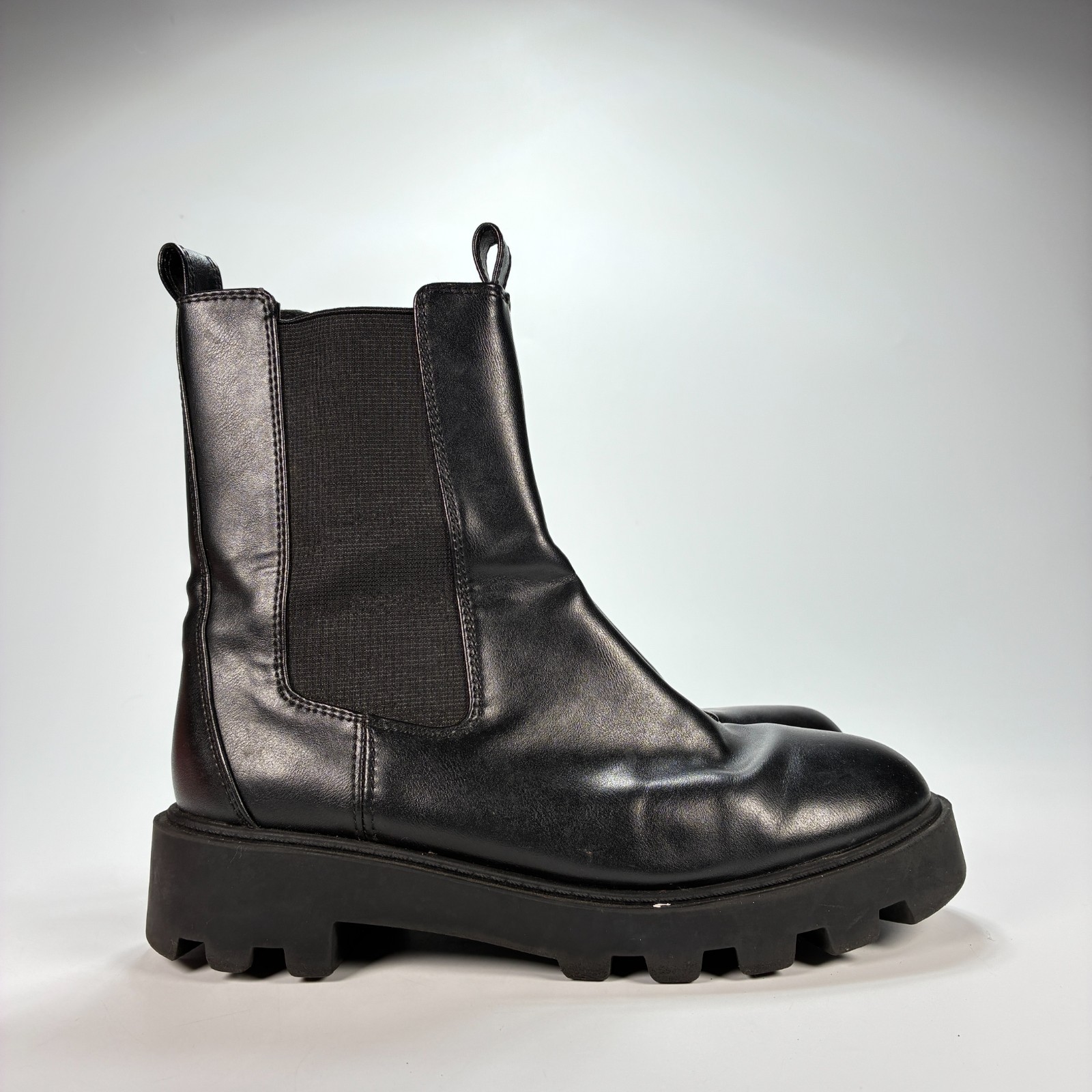 Divided Black Pull On Chunky Elasticated Side Pan… - image 1