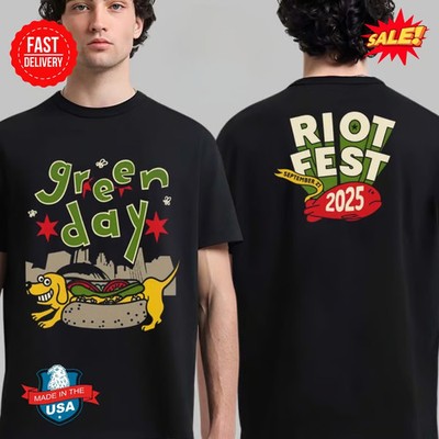 Green Day Riot Fest 2025 In Chicago IL On Sept 21 2025 The Hot Dog Tee