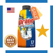 Drano Dual-Force Foamer Drain Clog Remover and Cleaner for Shower or Sink Drains