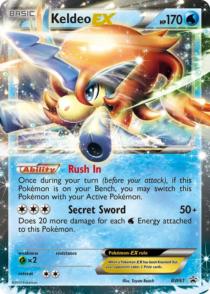 Keldeo EX Black Star Promo BW61 Pokémon Card - EN - MP
