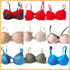 Large lot of womens padded push up bras size ...