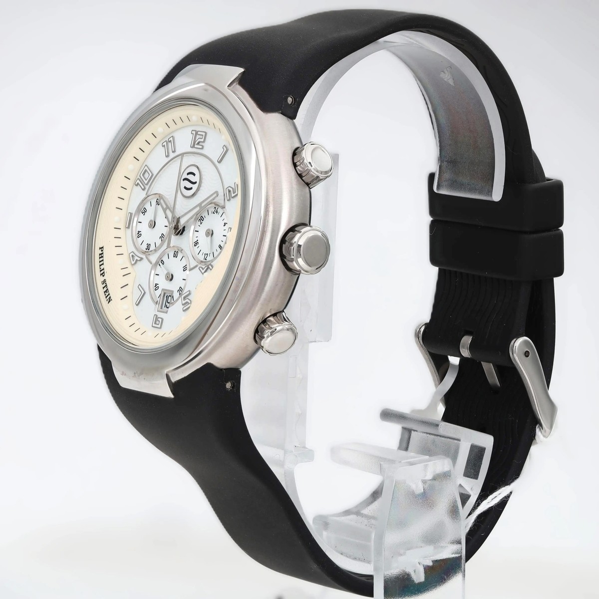 Philip Stein Active 45mm Steel Chronograph White Dial Men Quartz