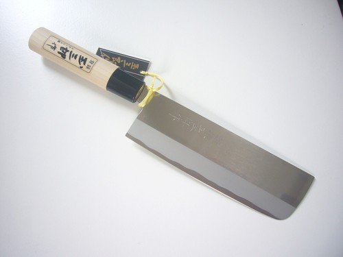 JAPANESE Nakiri Chef Knife Fine Edge Slicer 7" Old Unused in Box Hi Carbon SS