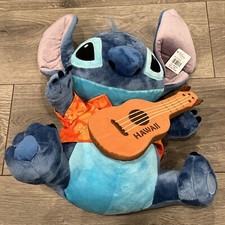 Disney Store Hawaii Guitar Lilo  STITCH Stuffed Plush 14  Stamped NWT