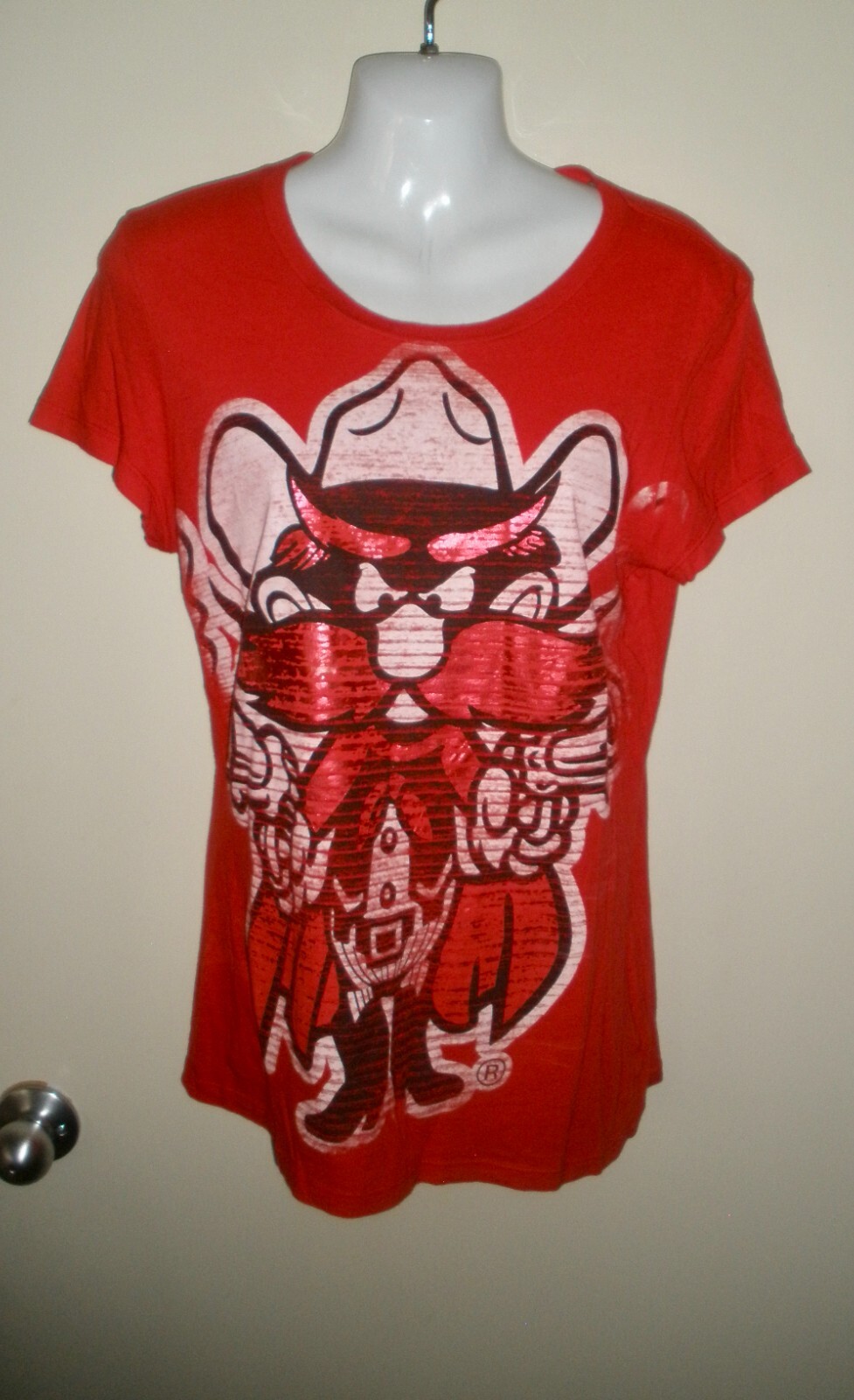 Texas Tech Red Raiders Double T Guns Up Vintage 626 Shirt in Size L  