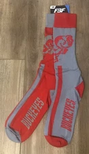 Ohio State BUCKEYES ADULT LARGE 10-13 CREW SOCKS NCAA For Bare Feet