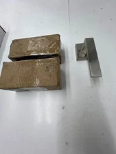 (QTY 2) DL01SNDM-N Satin Nickel Square Rosette Single Dummy Door Lever Handle