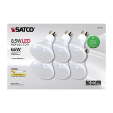 Satco S11470 - 8.5 Watt LED BR30 Dimmable Bulb - 2700K - (2 or 4 of the 6 Packs)