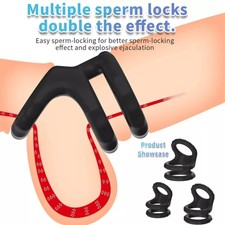 Silicone Ball Scrotum Stretcher Enhancer Squeeze Testicle Ring Delay-Ejaculation