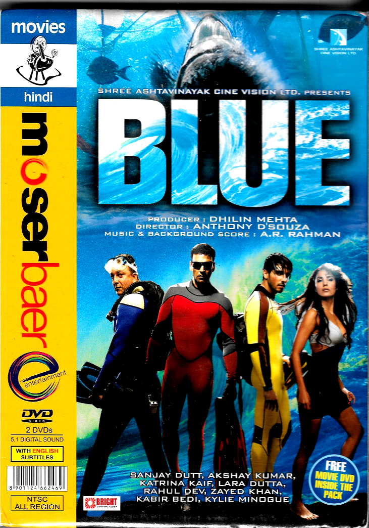BLUE - SANJAY DUTT, AKSHAY KUMAR - NEW BOLLYWOOD DVD - ENGLISH SUBTITLES