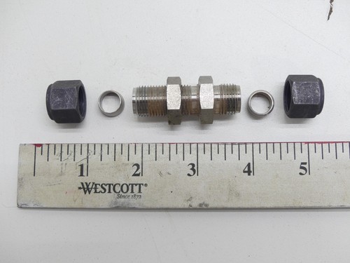 (Set of 9) 3/8" Parker Double Ferrule Compression Fittings with Nuts - Picture 3 of 3