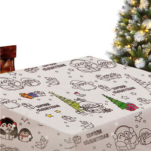 Dazzling ebay christmas tablecloths Kids Colour Your Own Christmas Tablecloth Xmas Childrens Table Cloth Decoration Ebay