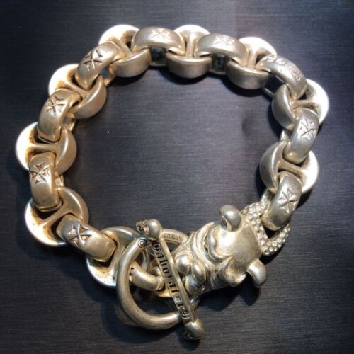 Beast Head Silver Bracelet Men's Bracelet Domineering Transfer Silver Bangle - Picture 2 of 5