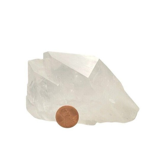 Large Clear Quartz Double Point Crystal with Lighted Wood Base From Brazil - Picture 22 of 22