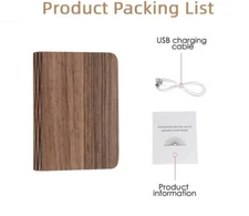 Novelty Portable Folding Wooden Book Lamp USB Rechargeable Desk Night Light New