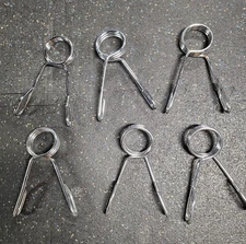 Olympic 2" Spring Clips Collar Clamps - Barbells or Dumbells (3 Pairs)