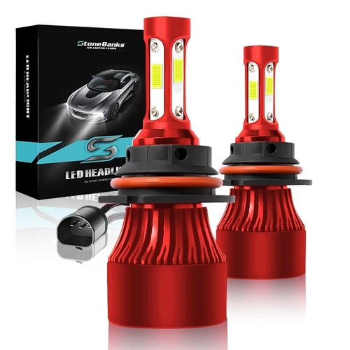 2PCS 4-Sides 9007 HB5 LED Headlight Kit 1900W 285000LM HI-LOW Beam Bulbs 6000K