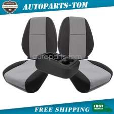 For 2007-2014 Chevy Silverado Front Bottom Top Replacement Seat Cover Gray/Black