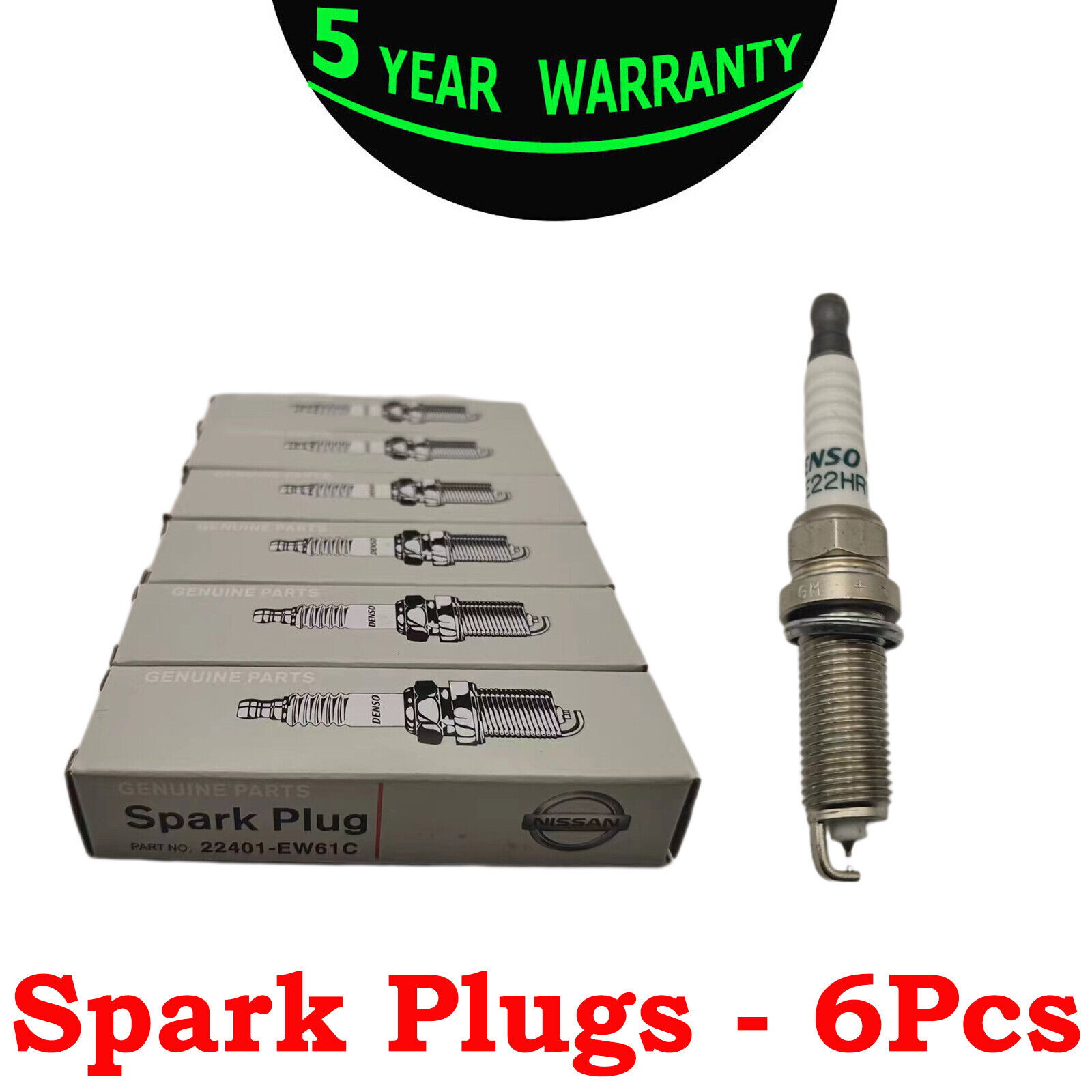 6PCS For Nissan Infiniti spark plug for Nissan 22401-EW61C denso FXE22HR11