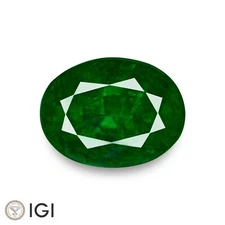 GRS & IGI Certified ZAMBIA Emerald 3.31 Ct. Natural ROYAL GREEN Oval REMARKABLE