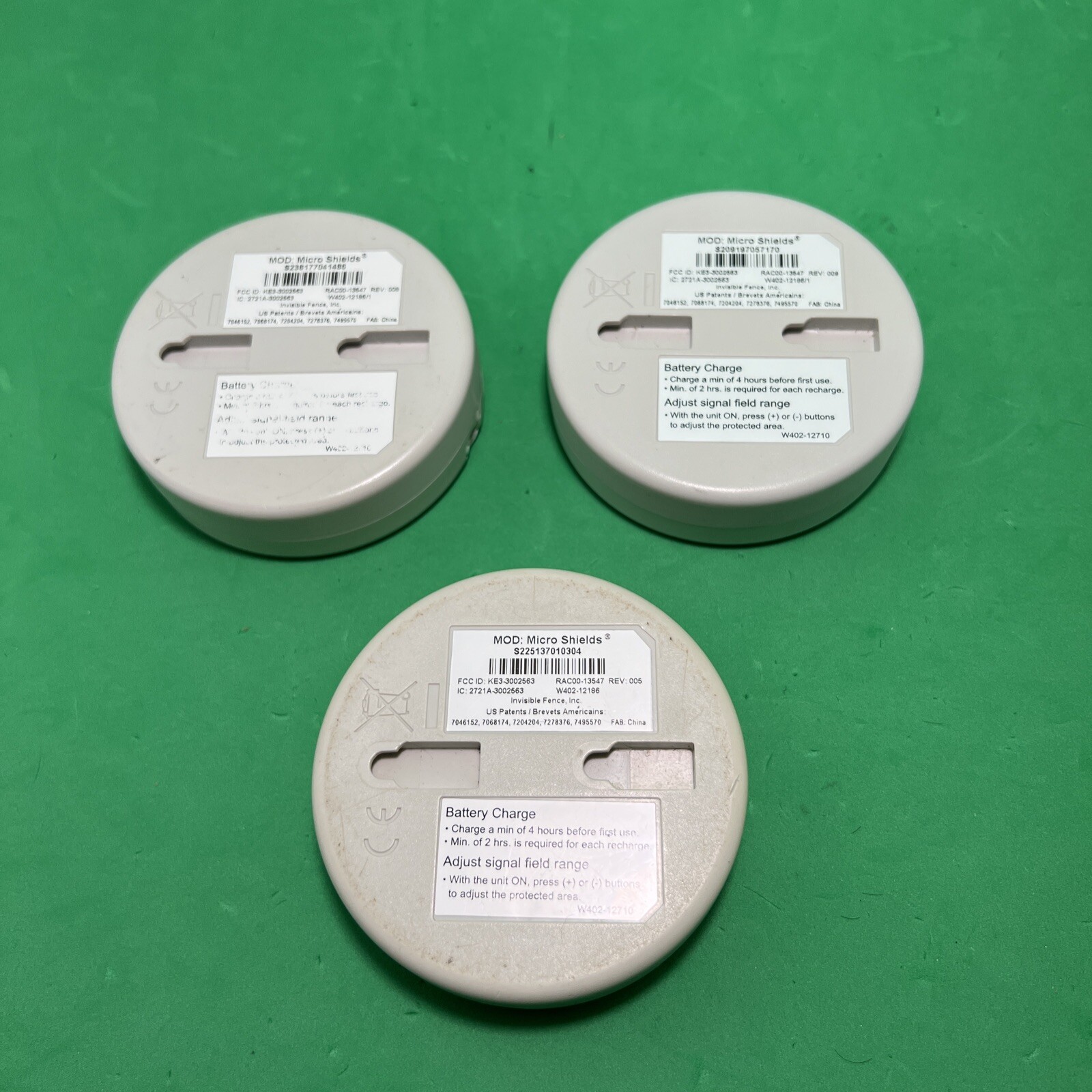 Lot Of 3 Invisible Fence Micro Shields Indoor Wireless Dog