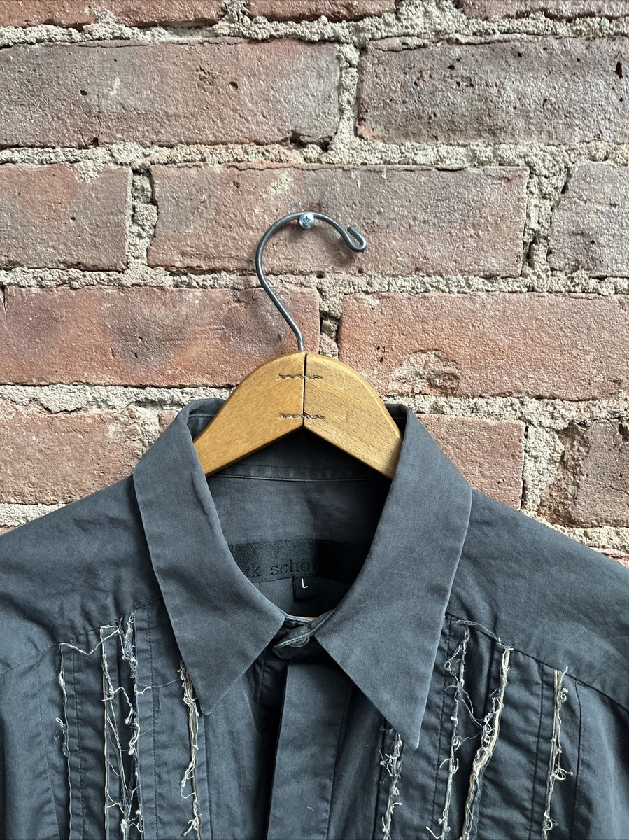 Vintage Dirk Schonberger Men's Shirt Sz Large Slim, Gray 100