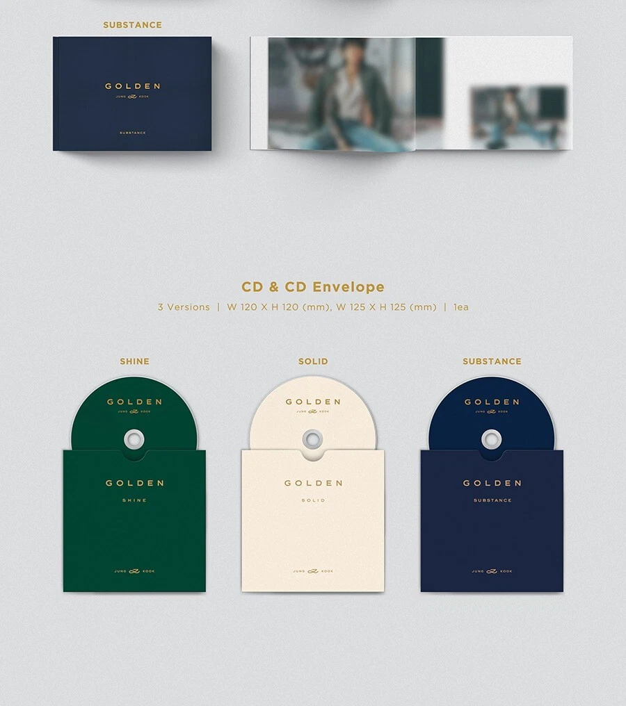 JUNGKOOK GOLDEN Album 3 Ver SET+WEVERSE/3CD+QR Card+4 P.Book+14