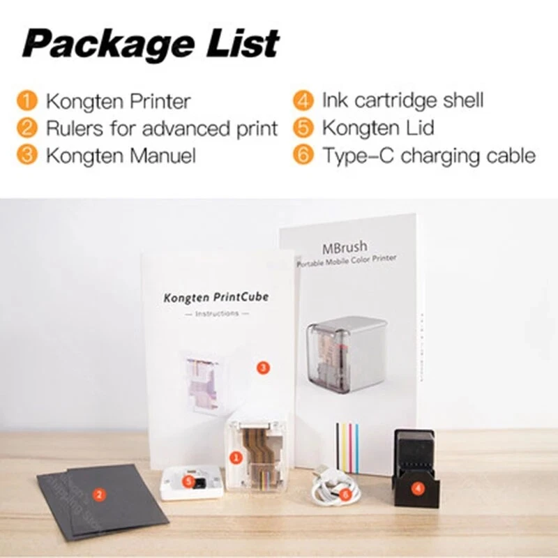 Mini Portable Wireless Mobile Color Handheld Inkjet Printer WIFI USB Bluetooth - Image 3 of 4