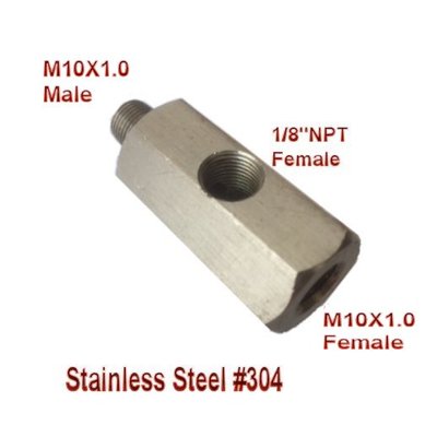 Fitting Metric M10 M10X1 M10X1.0 Female to UN 7/16-24 or Compression Thread 1