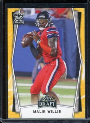 2022 Leaf Draft Gold Malik Willis Rc #B-8