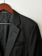 Emporio Armani Super 130's Solid Black Tuxedo Jacket Size 42 R 228