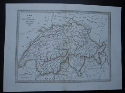 Alte Karte, Schweizerische Eidgenossenschaft von C Monin 1833, 43*31 cm
