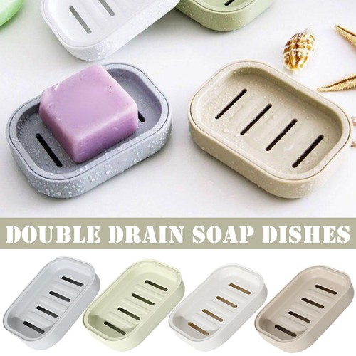 Soap Holder Dish Bathroom Shower Storage Plate Stand Box Container Tray Case Q8