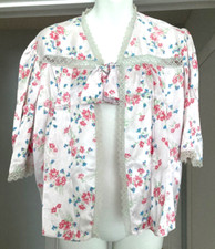 Floral BED JACKET 30s/40s, HEART Inset/Trim, LOVELY, No Labels Remain CHEST  39