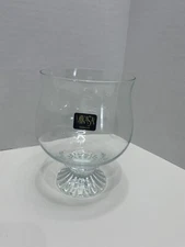 RARE Mikasa THE RITZ Crystal Open Hurricane / Vase Art Deco Mint
