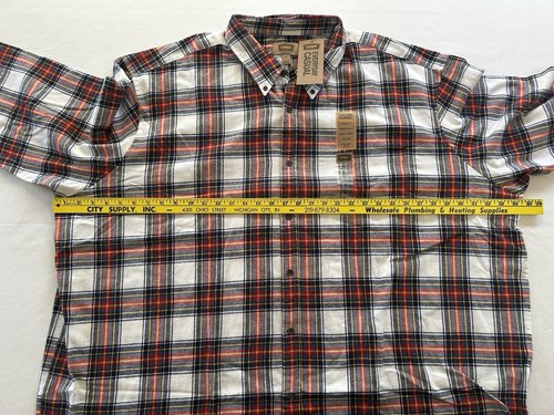 NWT Foundry Red & White Men’s Long Sleeve Plaid Flannel Shirt Big & Tall 5XL - Picture 5 of 8