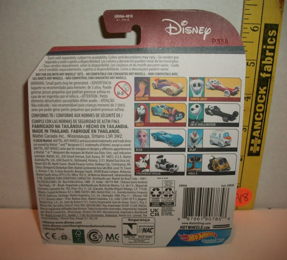 HOT WHEELS Character Cars Disney The Nightmare Before Christmas SANTA JACK A18 - Image 3 of 3