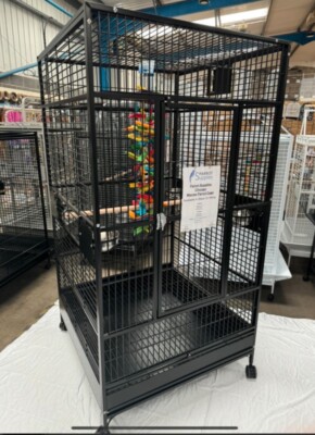Parrot-Supplies Chicago XL Ara Papageienkäfig - Schwarz, riesiger Ara Papageienkäfig.