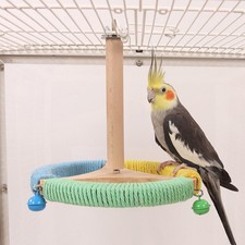 Bird Stand Perch Toy Exercise Bird Wooden Stand for Finches Cockatoo Budgies