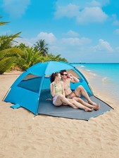 Easy Set-Up Beach Tent - UPF 50 Sun Shelter for Family 2-3 Person , Portabl...