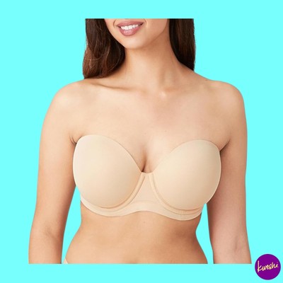 Wacoal Damen Red Carpet Trägerloser BH, Vollflächiger Bügel, Sand, UK 36E