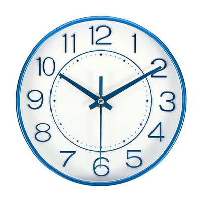 8'' Wall Clock Battery Operated Silent Non-Ticking Round Modern Wall Clock Blue