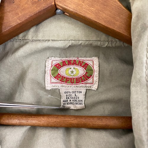 Vintage Banana Republic L Safari Kapuze Weste hellbraun Fotograf Cargo *Thrashed* - Bild 15 von 23
