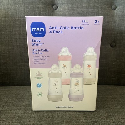 MAM Easy Start Anti-Colic Baby Bottle - Pink - 9oz/4pk