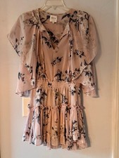 Blush Floral Ruffle Mini Dress Coquette Fairycore Romantic Cottagecore Dream