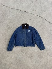 Vtg Oshkosh Bgosh Denim Work Jacket Zip Corduroy Collar Lined Faded USA 70s XL