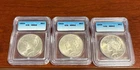 1923 Peace Silver Dollar $1 ICG MS65 Uncirculated Beautiful Selling As Set Of 3!